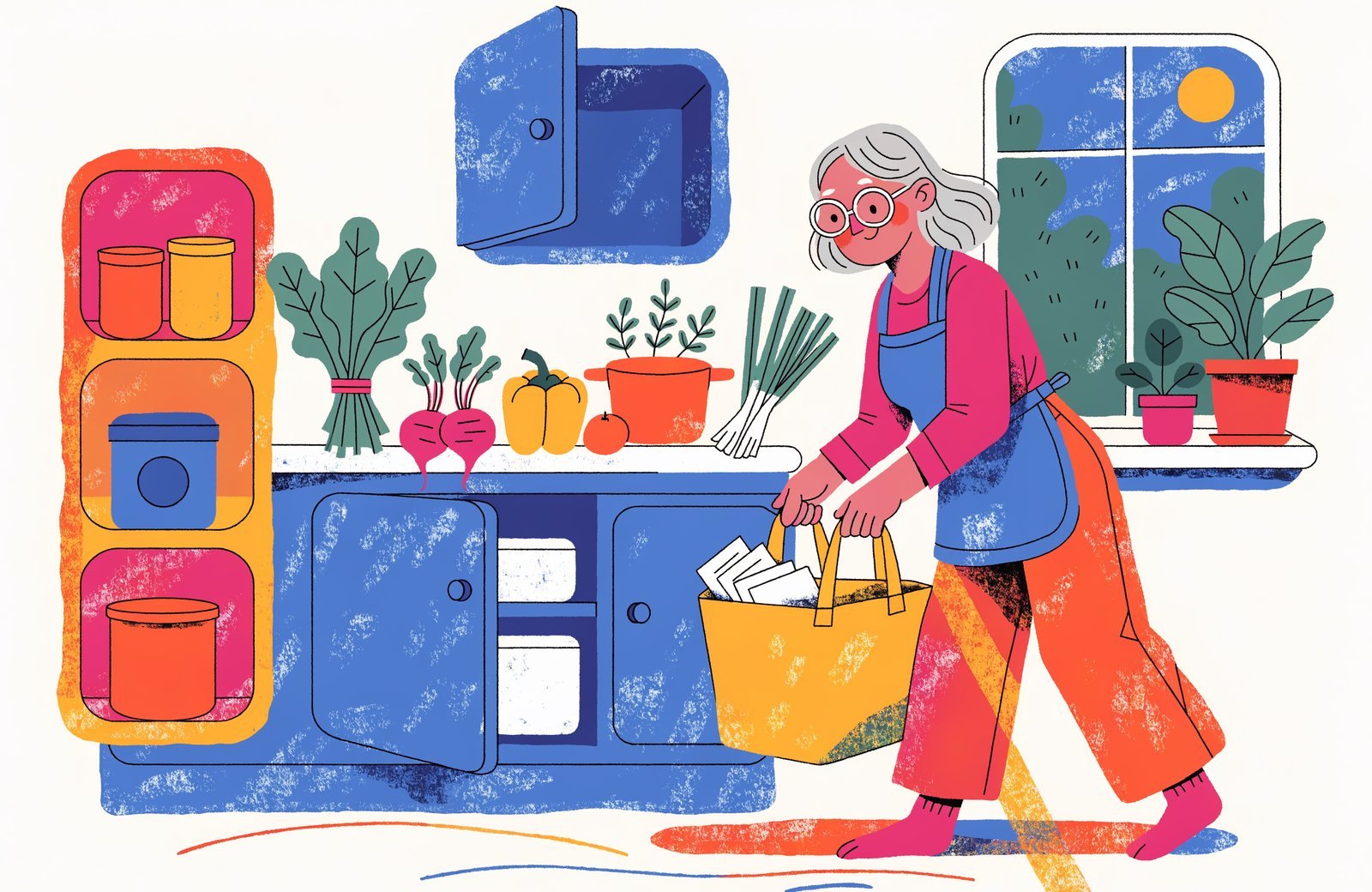 Ilustracja: porządki w kuchni