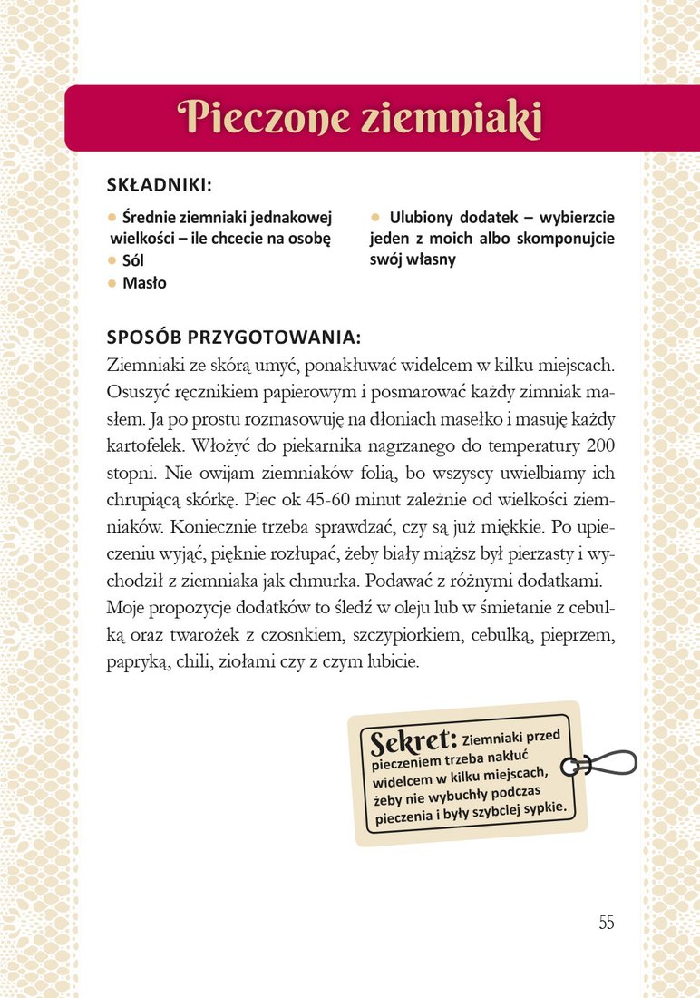 Przepis: Pieczone ziemniaki z sekcją sekret